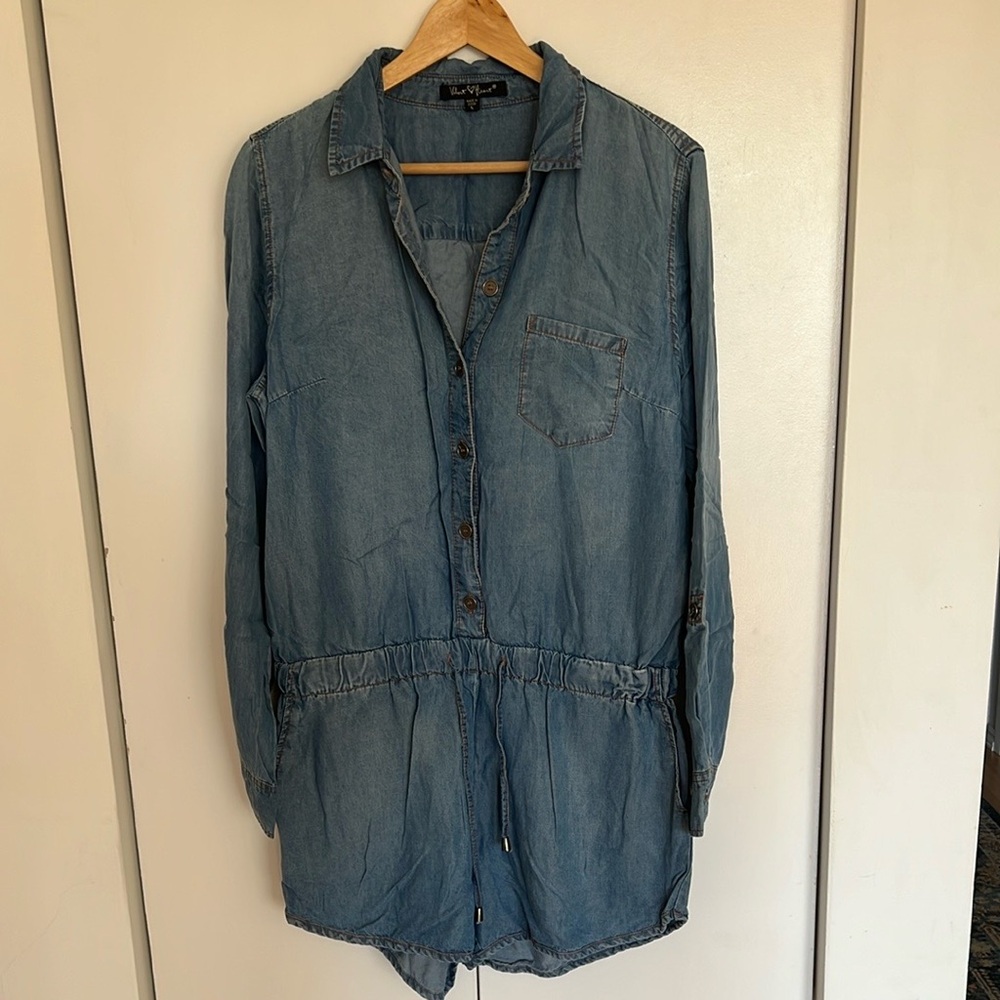 Velvet Heart Chambray Romper